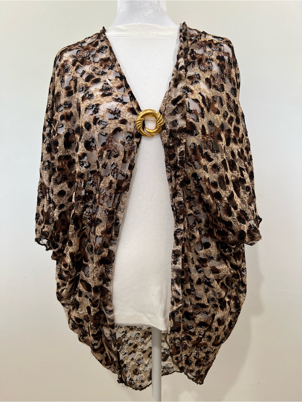 Leopard Print Open-Front Kimono